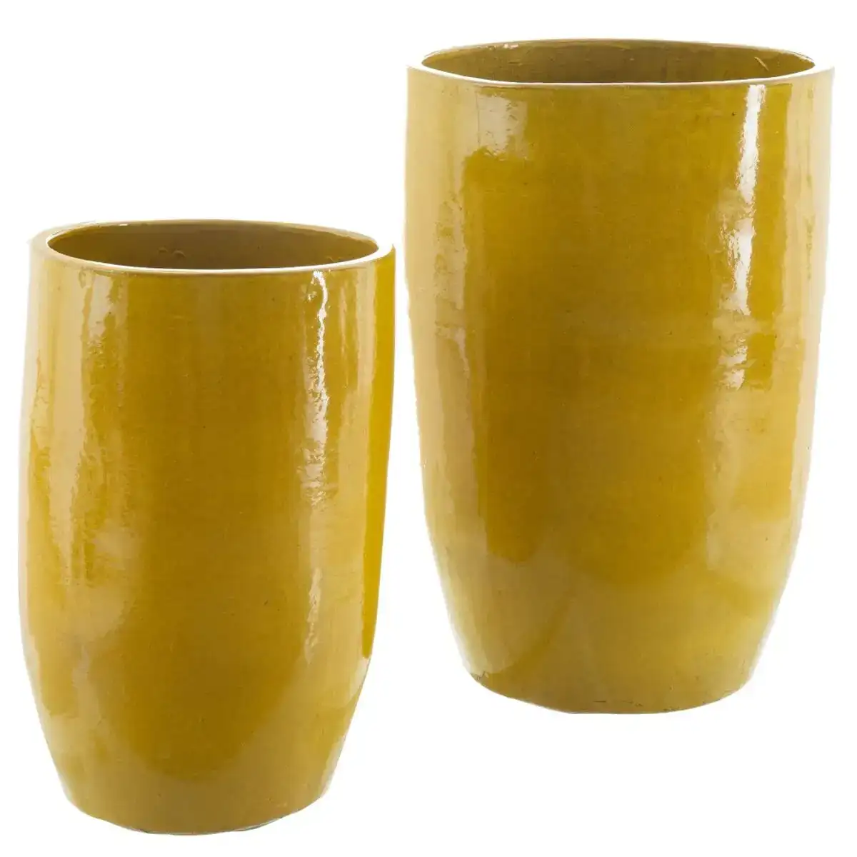 Vase 52 x 52 x 80 cm Céramique Jaune (2 Unités)