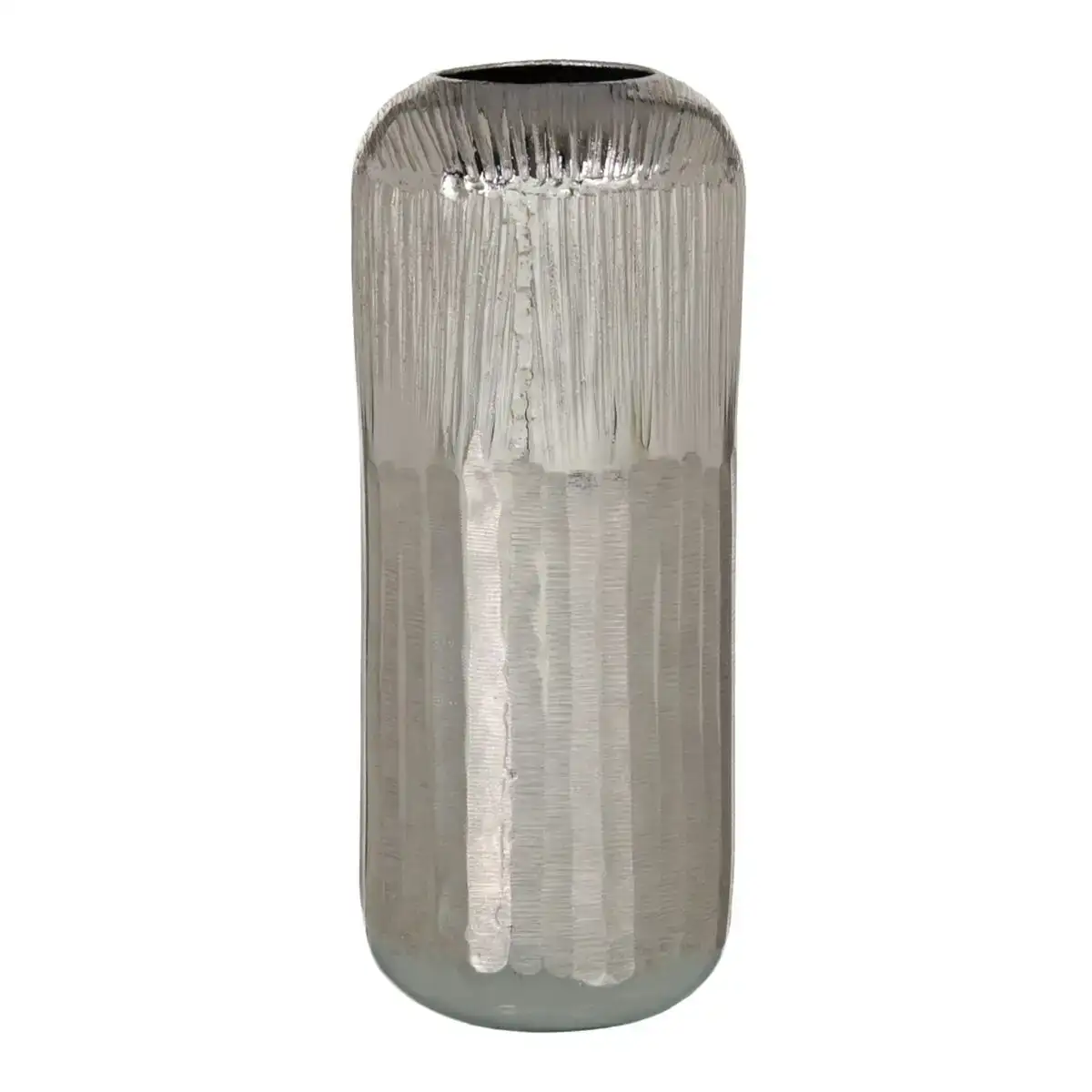 Vase aluminium argente 15 x 15 x 38 cm_4334. DIAYTAR COTE D'IVOIRE - L'Essence de la Tradition et de la Modernité réunies. Explorez notre plateforme en ligne pour trouver des produits authentiques du Côte d'Ivoire, tout en découvrant les dernières tendances du monde moderne.