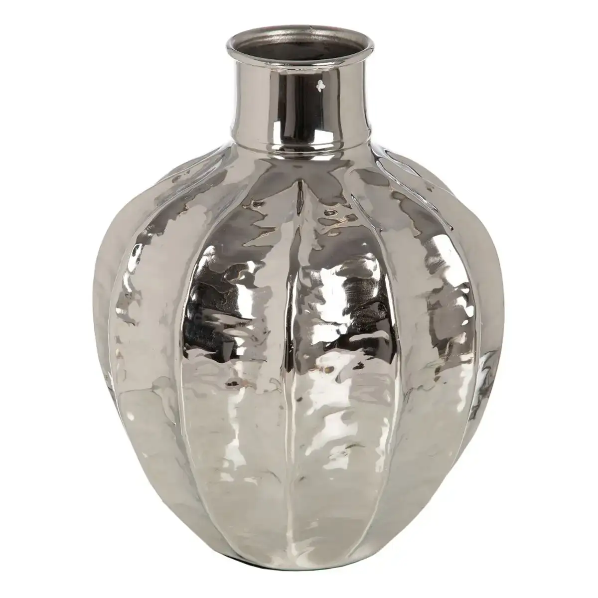 Vase aluminium argente 33 x 33 x 41 cm_9273. DIAYTAR COTE D'IVOIRE - Où Chaque Produit est une Promesse de Qualité. Explorez notre boutique en ligne et choisissez des produits qui répondent à vos exigences élevées.