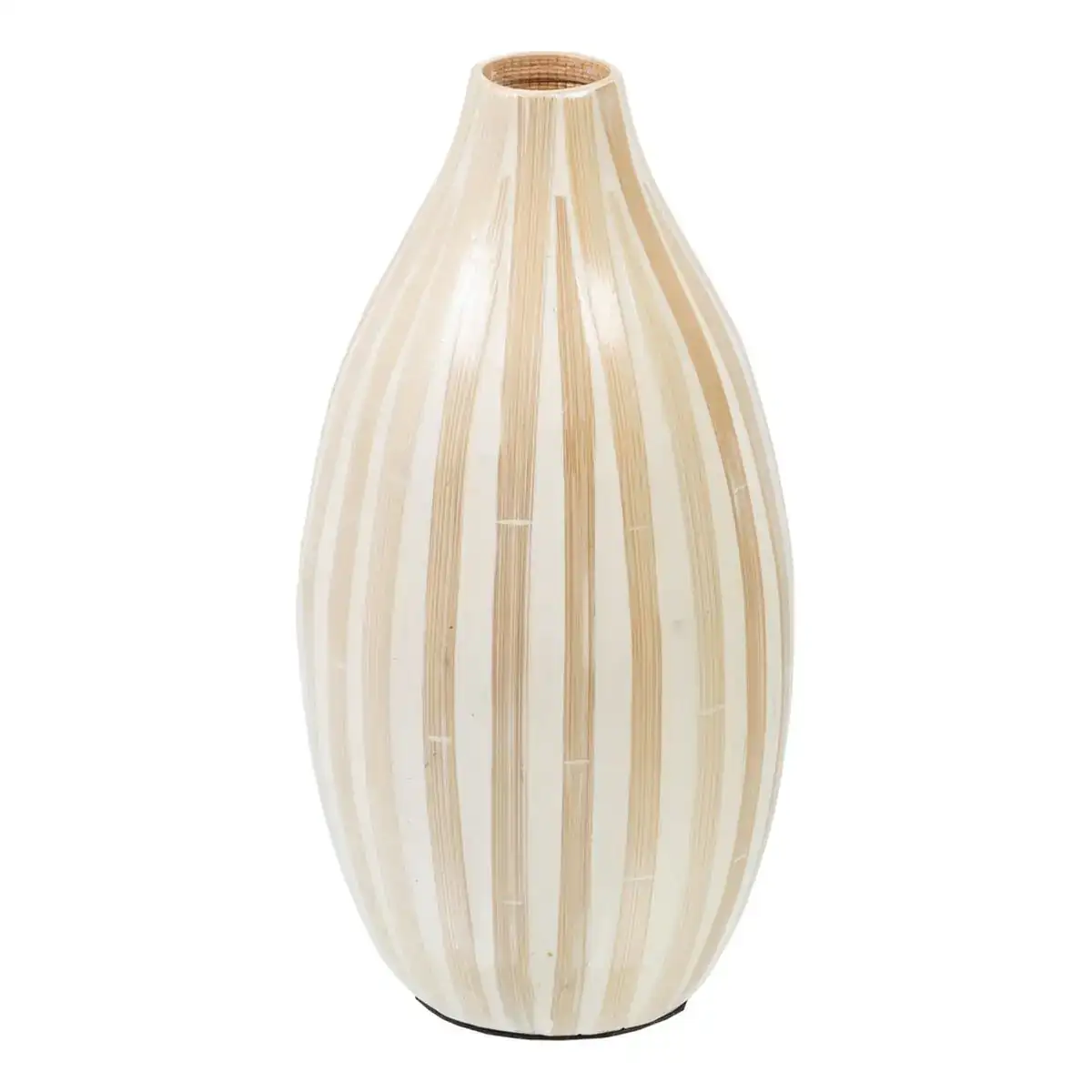 Vase bambou beige 15 x 15 x 30 cm_4597. DIAYTAR COTE D'IVOIRE - Où Chaque Achat Raconte une Histoire. Parcourez notre boutique en ligne pour trouver des articles qui évoquent le savoir-faire et la tradition du Côte d'Ivoire.