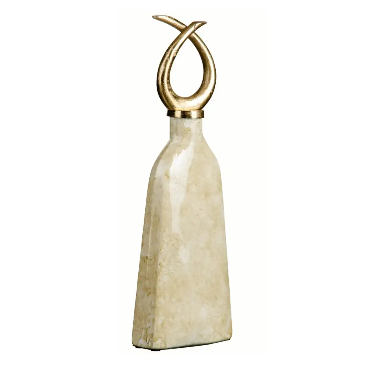 Vase cristal me tal dore blanc 10 x 10 x 53 cm_8824. DIAYTAR COTE D'IVOIRE - Votre Passage vers la Découverte. Explorez notre boutique en ligne pour trouver des trésors qui vous attendent, du traditionnel à l'avant-garde.