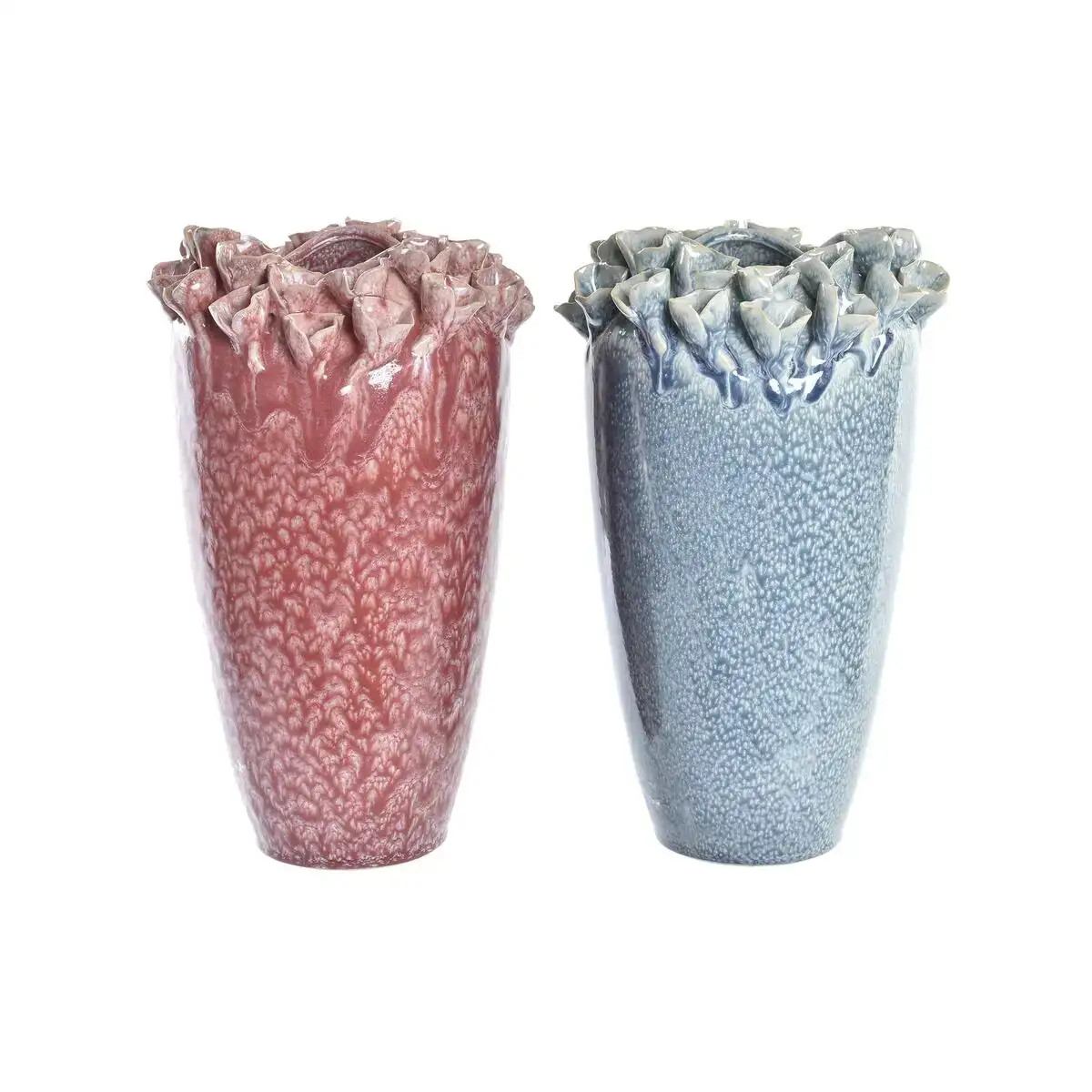 Vase dkd home decor 20 x 20 x 30 5 cm 22 x 22 x 33 cm rose turquoise gre s moderne avec relief 2 unite s_1035. DIAYTAR COTE D'IVOIRE - Votre Passage vers l'Exceptionnel. Naviguez à travers notre sélection minutieuse et découvrez des articles qui apportent une touche spéciale à chaque instant de votre vie.