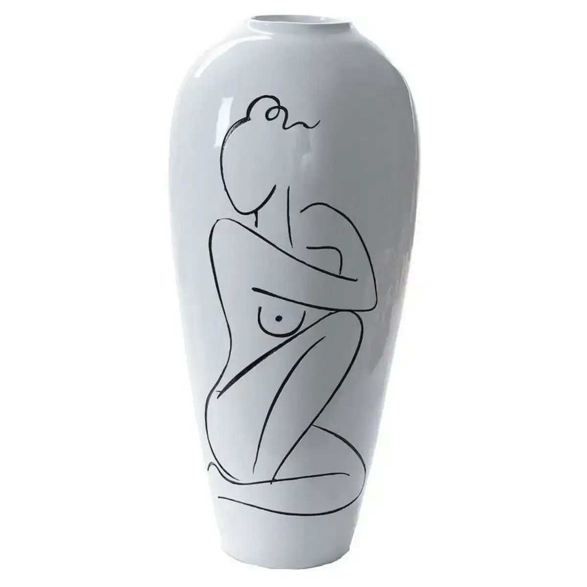 Vase dkd home decor abstrait blanc re sine moderne 34 x 34 x 73 5 cm_2061. DIAYTAR COTE D'IVOIRE - L'Art de Vivre en Couleurs. Découvrez notre boutique en ligne et trouvez des produits qui ajoutent une palette vibrante à votre quotidien.