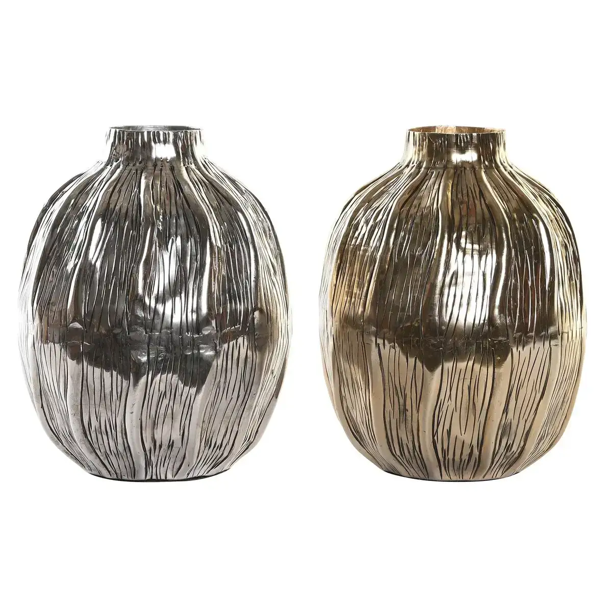 Vase dkd home decor argent dore aluminium moderne 20 x 20 x 26 cm 2 unite s_5663. DIAYTAR COTE D'IVOIRE - Votre Pass vers la Découverte. Explorez notre boutique en ligne et plongez dans un voyage à travers des produits authentiques et contemporains, tous réunis sous un même toit.