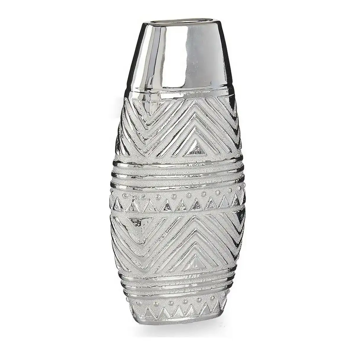 Vase largeur ce ramique argent 7 x 29 5 x 14 cm_8932. DIAYTAR COTE D'IVOIRE - Là où Chaque Achat Contribue à un Rêve. Naviguez à travers notre boutique en ligne et soutenez des artisans talentueux tout en acquérant des trésors.