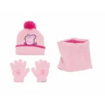 Bonnet, Gants et Cache-Cou Peppa Pig Cosy corner Rose. SUPERDISCOUNT FRANCE