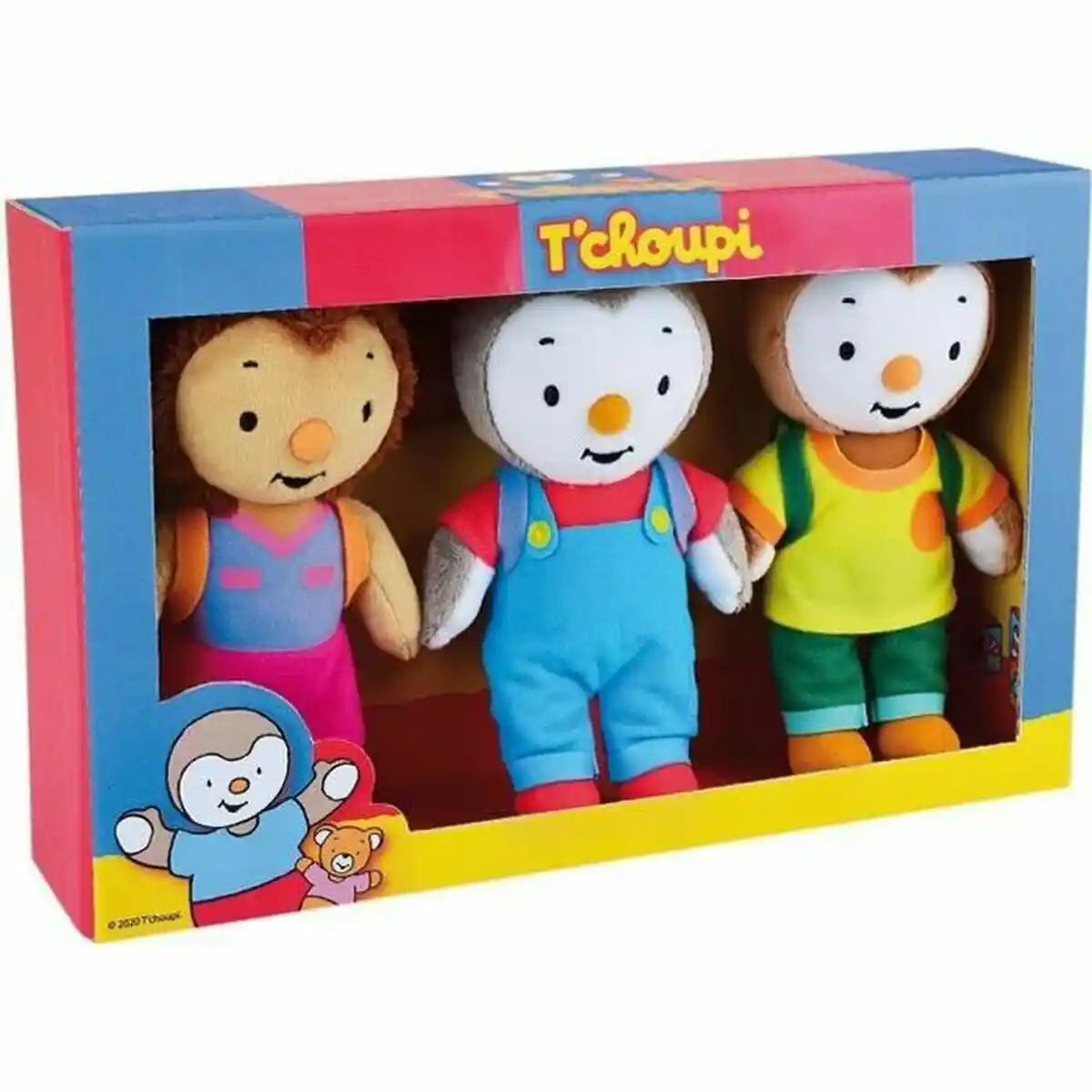 Peluche Jemini T'choupi Lalou et Pilou 18 cm 3 Pièces. SUPERDISCOUNT FRANCE