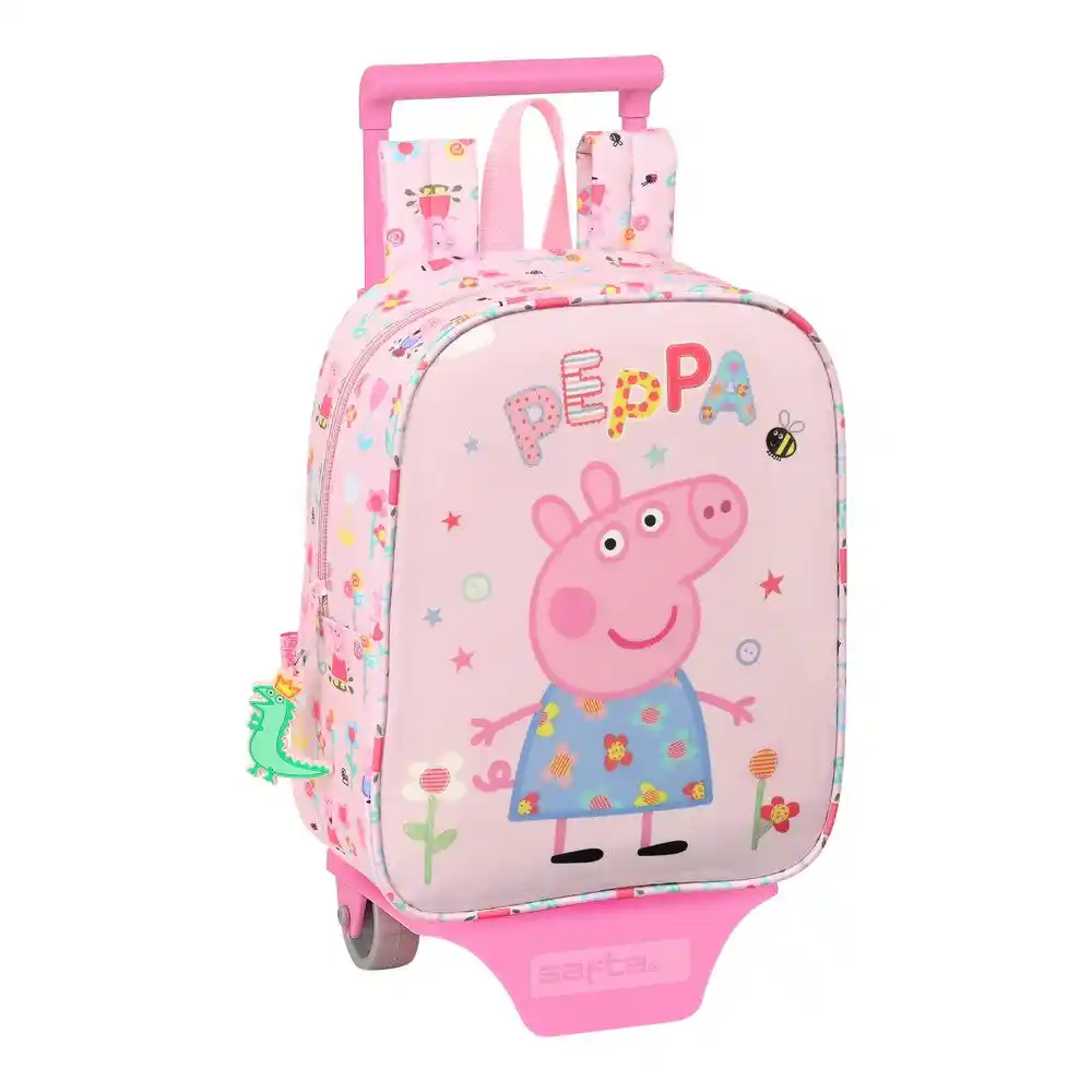Sac à dos scolaire à roulettes Peppa Pig S'amuser Rose. SUPERDISCOUNT FRANCE