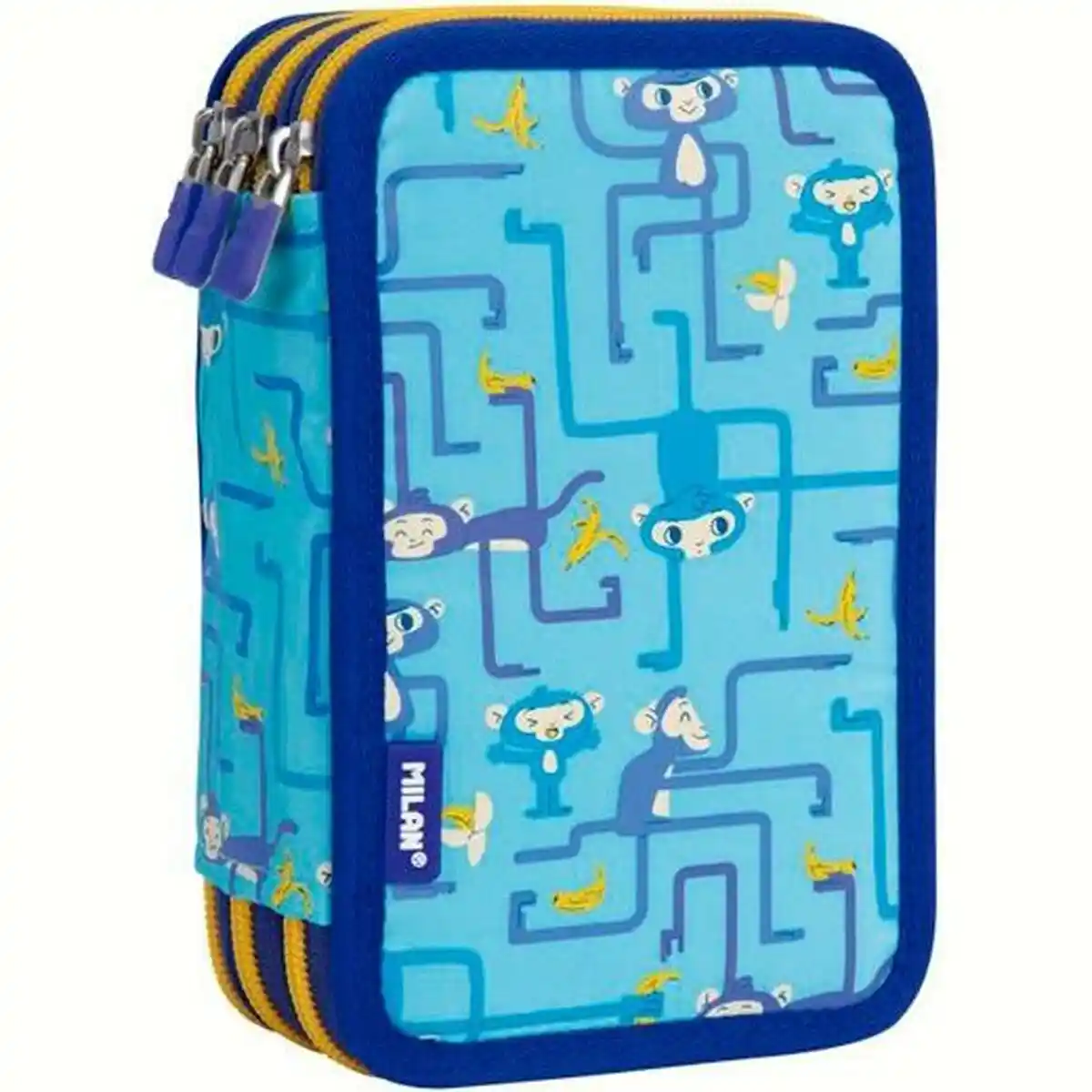 Trousse Triple Milan Tangled Monkeys 49 Pièces Bleu. SUPERDISCOUNT FRANCE