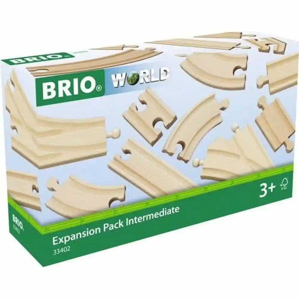 Voie ferrée Brio Intermédiaire Evolution Set Bois 16 Pièces. SUPERDISCOUNT FRANCE