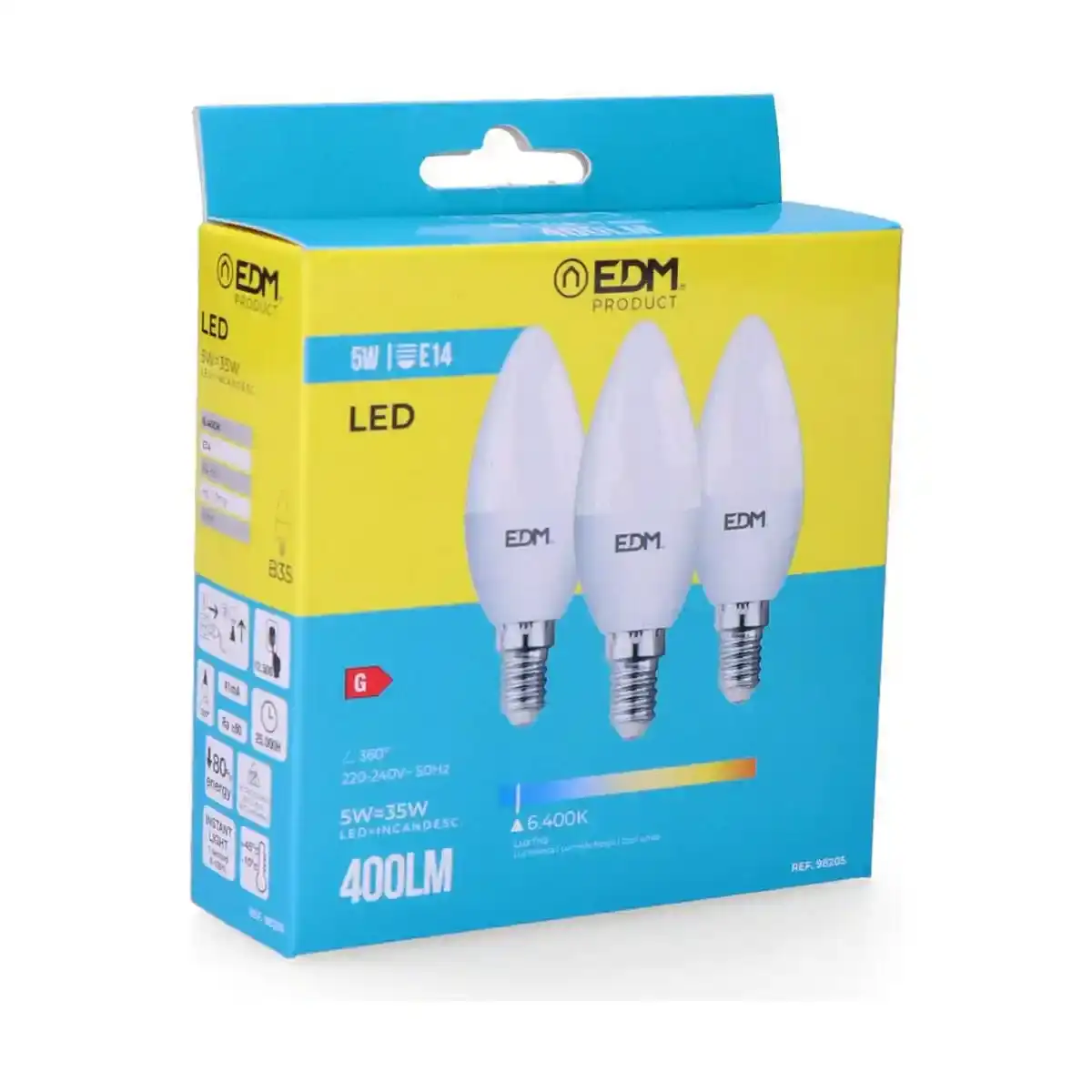 Ampoule bougie edm 5 w e14 g 400 lm 6400k _5511. DIAYTAR COTE D'IVOIRE - Votre Source d'Inspiration Shopping. Parcourez nos rayons et trouvez des articles qui vous inspirent, que ce soit pour votre style, votre maison ou votre vie quotidienne.