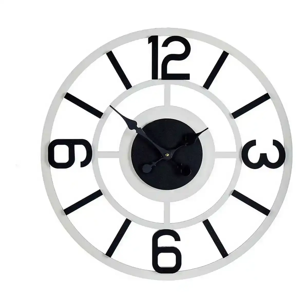 Horloge murale blanc noir metal mdf 60 x 3 5 x 60 cm _2579. Entrez dans l'Univers de DIAYTAR COTE D'IVOIRE - Votre Destination de Shopping Complète. Découvrez des produits qui reflètent la diversité et la richesse culturelle du Côte d'Ivoire, le tout à portée de clic.