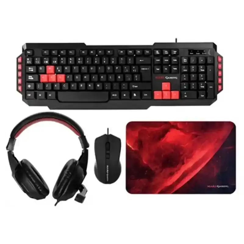 Pack Gaming Mars Gaming MRCP1 (4 Pcs) Rouge Noir. SUPERDISCOUNT FRANCE