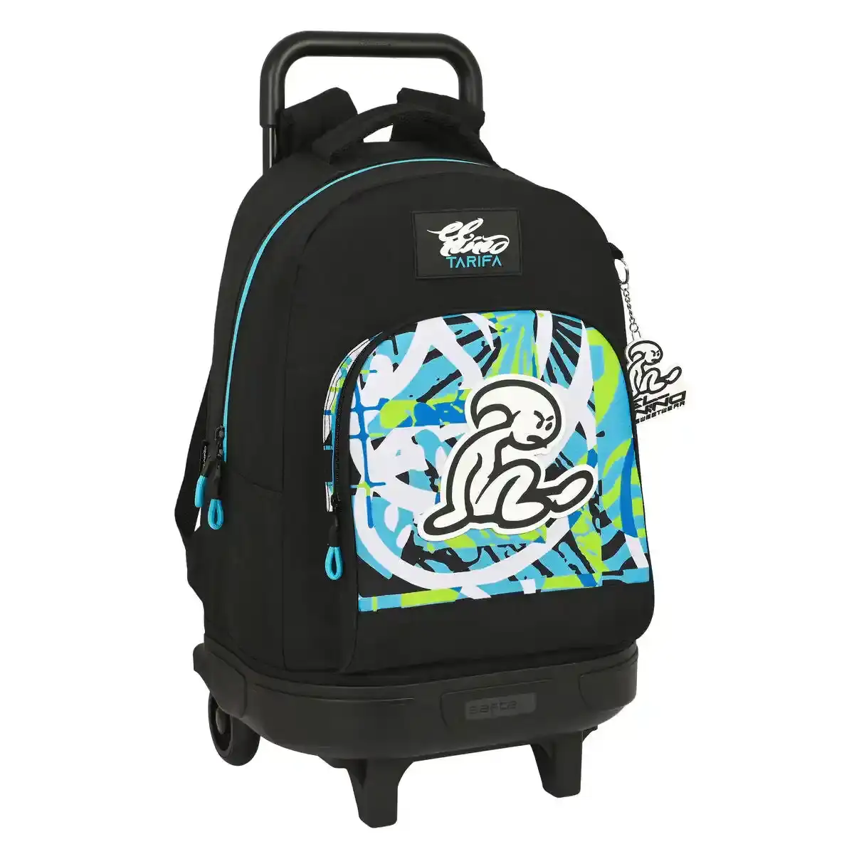 Sac à dos scolaire à roulettes El Niño Vert bali Noir (33 x 45 x 22 cm). SUPERDISCOUNT FRANCE