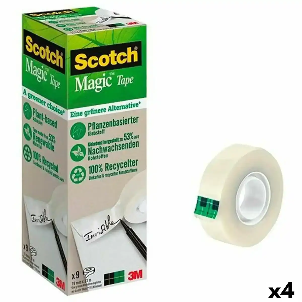 Set de Ruban Adhésif Scotch Magic Transparent 19 mm x 33 m (4 Unités). SUPERDISCOUNT FRANCE