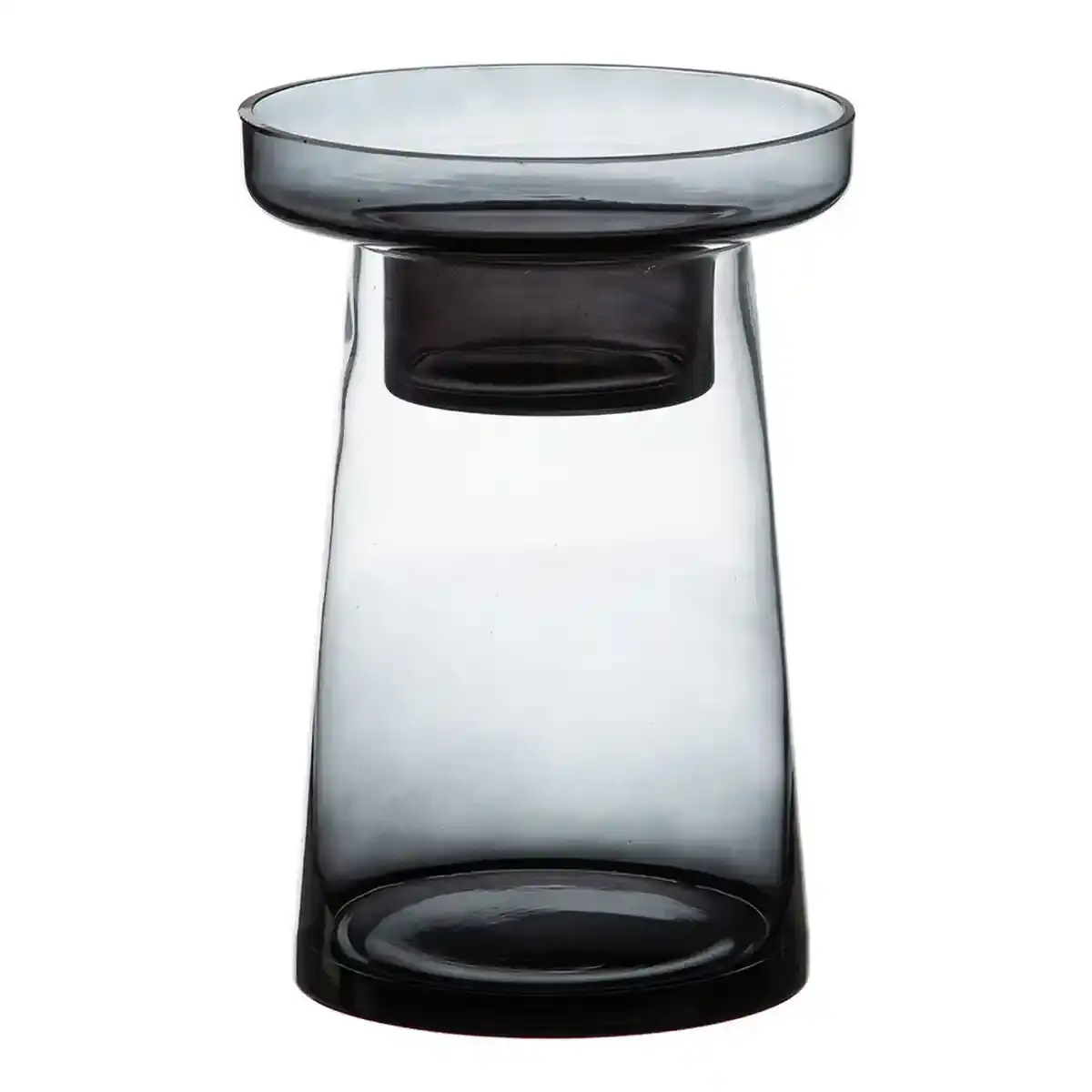 Bougeoir 16 5 x 16 5 x 23 5 cm verre gris_3533. DIAYTAR COTE D'IVOIRE - Votre Destination Shopping Incontournable. Parcourez nos rayons virtuels et trouvez des articles qui répondent à tous vos besoins, du quotidien à l'exceptionnel.