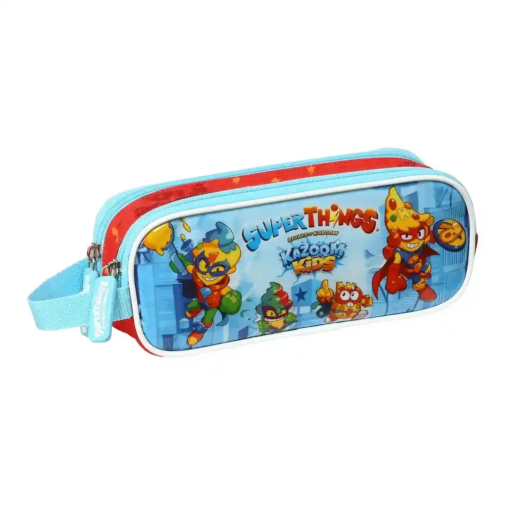 Mallette Scolaire SuperThings Kazoom Kids Rouge Bleu Clair (21 x 8 x 6 cm). SUPERDISCOUNT FRANCE