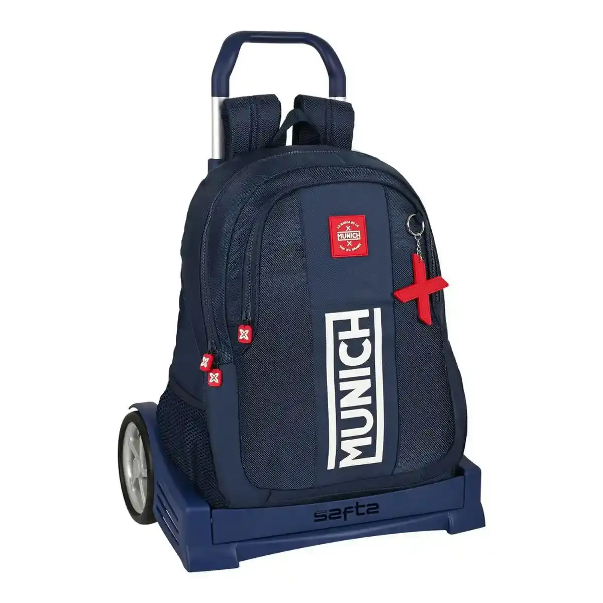 Sac à dos scolaire à roulettes Munich Storm bleu marine 16 L. SUPERDISCOUNT FRANCE