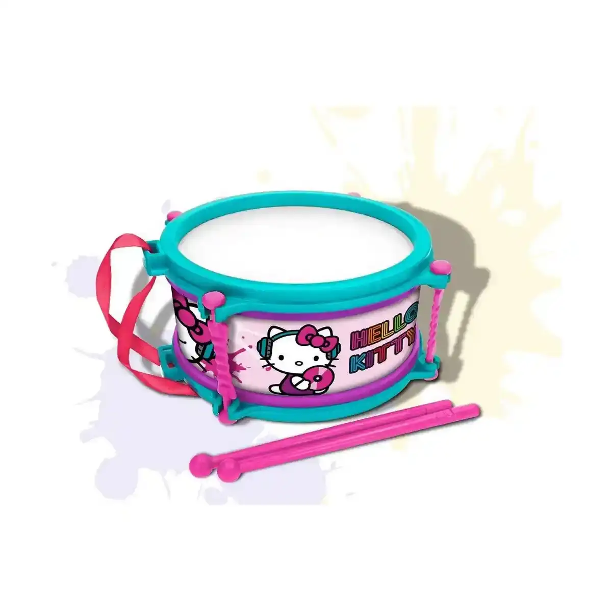 Tambour Hello Kitty Bleu Rose 16 cm. SUPERDISCOUNT FRANCE