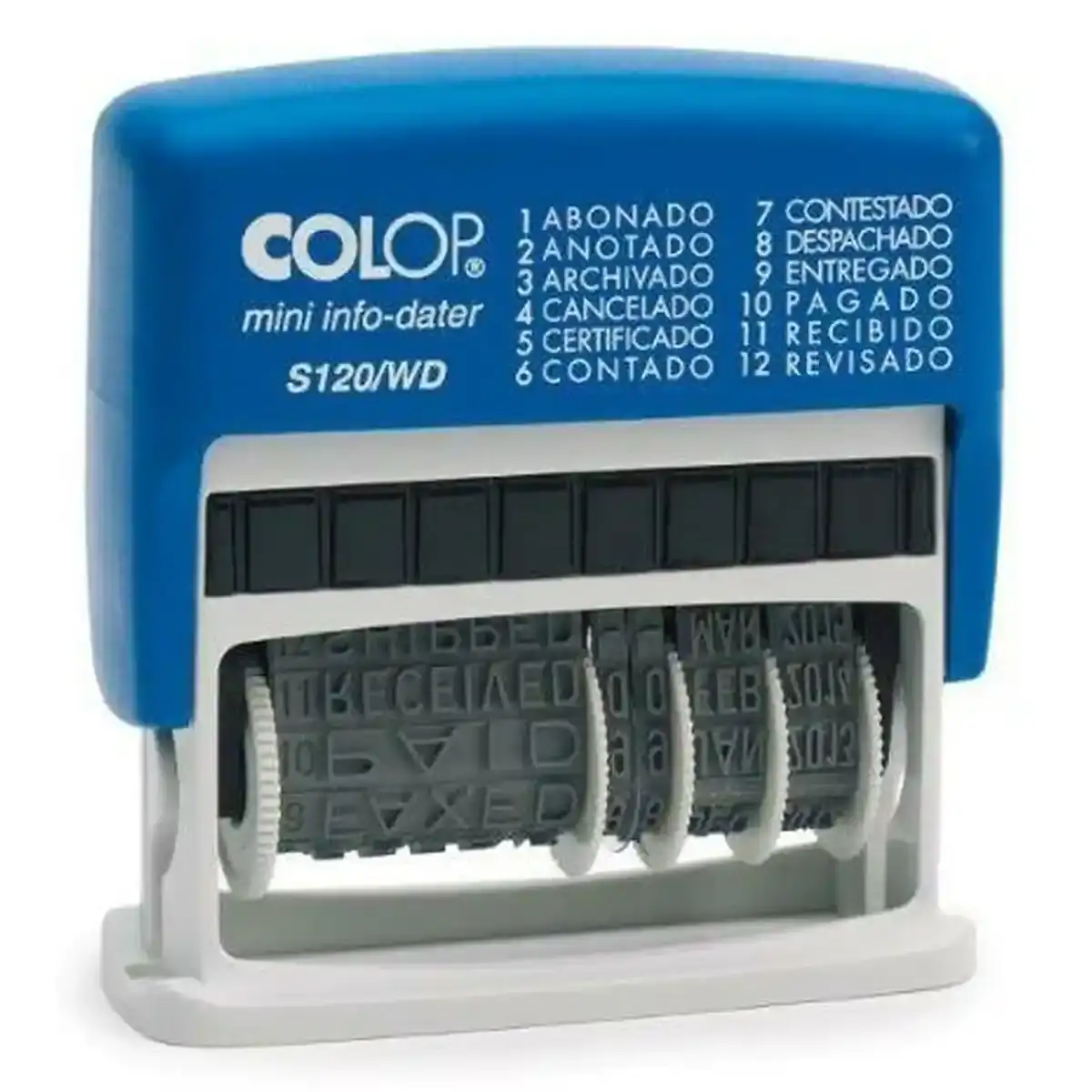 Timbre Colop S120/WD 4 x 42 mm Bleu Date. SUPERDISCOUNT FRANCE