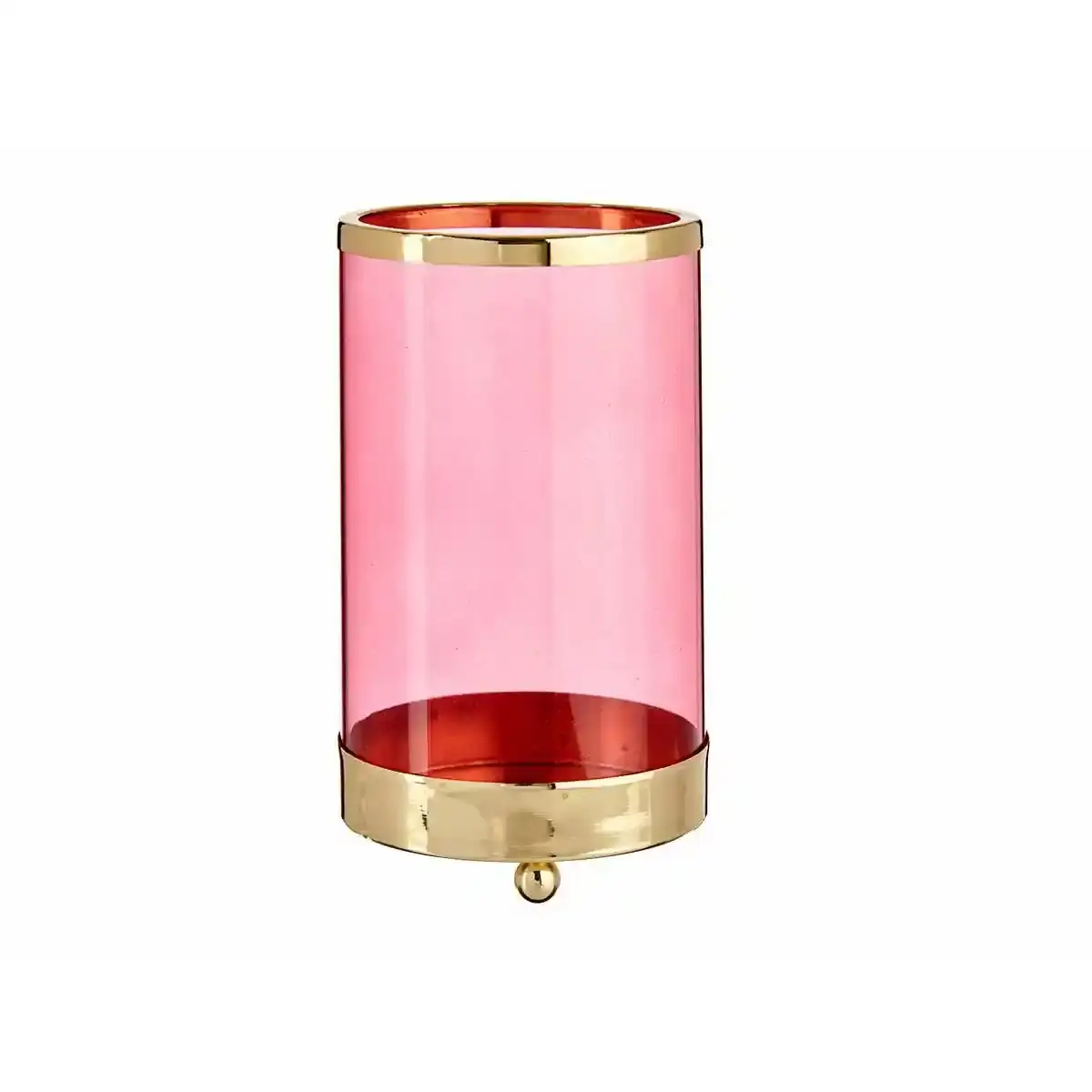 Bougeoir cylindre rose dore metal verre 9 7 x 16 5 x 9 7 cm _8553. DIAYTAR COTE D'IVOIRE - Où le Shopping Devient une Aventure Culturelle. Plongez dans notre univers de produits qui célèbrent l'héritage et l'artisanat du Côte d'Ivoire.