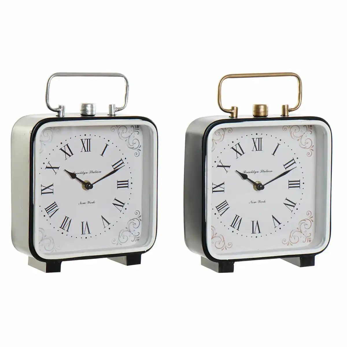Horloge de table dkd home decor 19 x 7 x 27 cm cristal noir bleu blanc fer 2 unites _6198. DIAYTAR COTE D'IVOIRE - Où Choisir est un Acte de Création. Naviguez à travers notre plateforme et choisissez des produits qui complètent votre histoire personnelle.