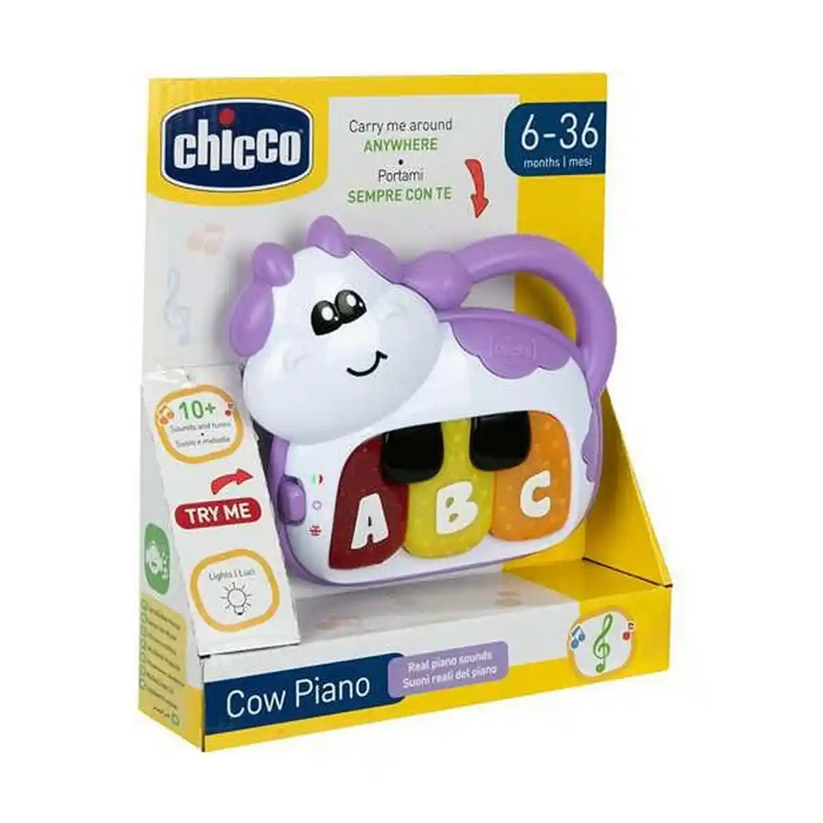 Piano interactif pour bébés Chicco Cow Lights avec son. SUPERDISCOUNT FRANCE