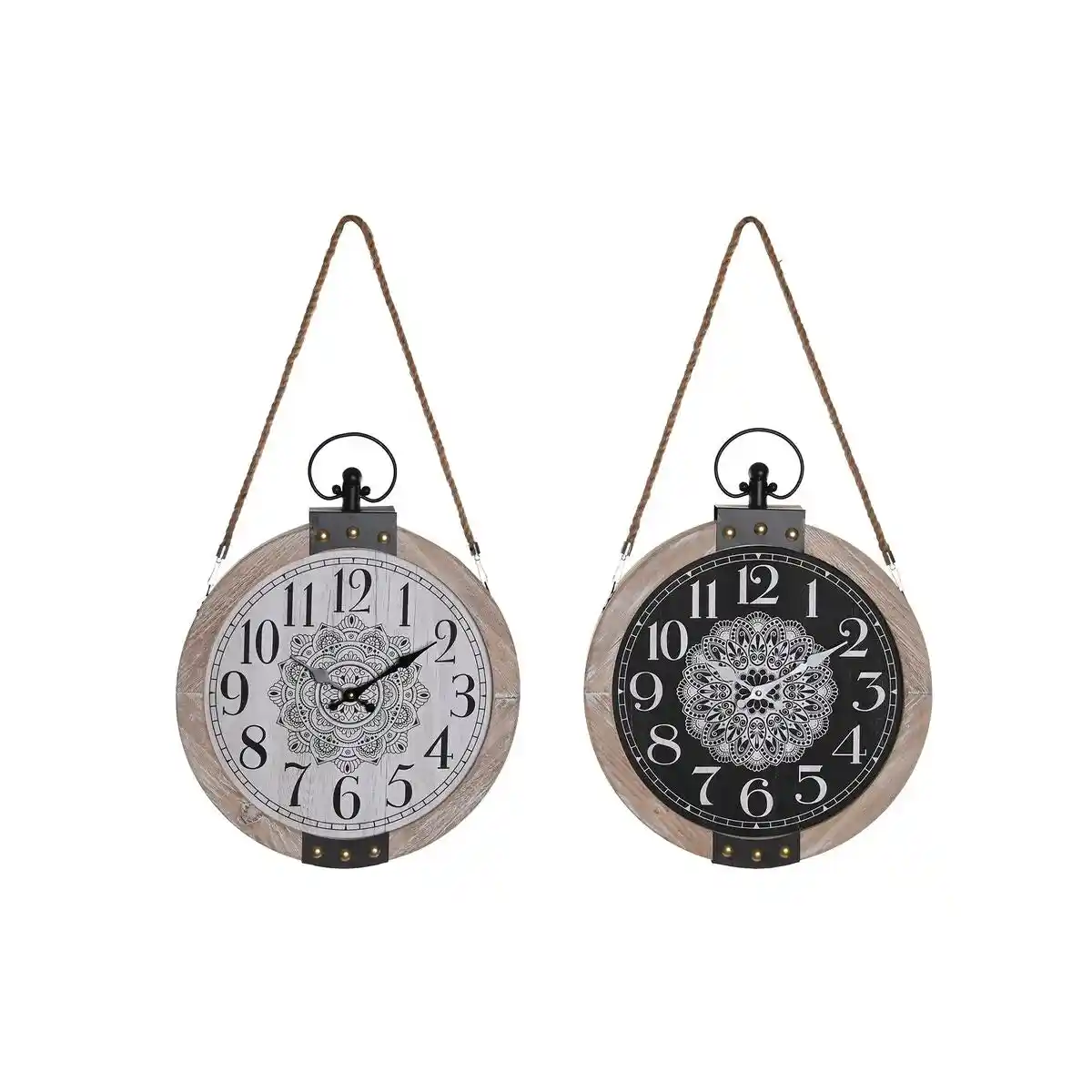 Horloge de table dkd home decor 40 x 6 5 x 46 cm noir blanc fer mandala mdf bois 2 unites _6051. DIAYTAR COTE D'IVOIRE - L'Art du Shopping Distinctif. Naviguez à travers notre gamme soigneusement sélectionnée et choisissez des produits qui définissent votre mode de vie.