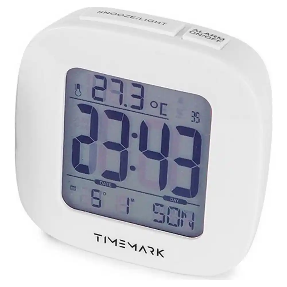 Reveil timemark blanc 9 5 x 9 5 x 4 cm _2127. DIAYTAR COTE D'IVOIRE - Là où Choisir est un Acte d'Amour pour la Culture Côte d'Ivoireaise. Explorez notre gamme et choisissez des produits qui célèbrent la richesse de notre patrimoine.