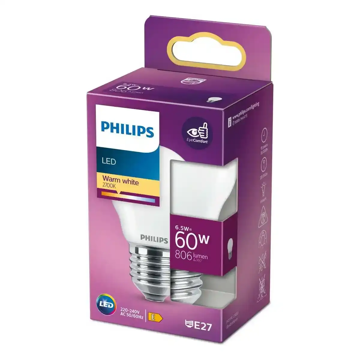Lampe led philips 8718699762858 4 5 x 7 8 cm e27 e 6 5 w 806 lm 2700 k _9285. DIAYTAR COTE D'IVOIRE - Votre Destination de Shopping Authentique au Côte d'Ivoire. Plongez dans notre boutique en ligne pour découvrir des produits qui célèbrent la riche culture et l'artisanat du pays.