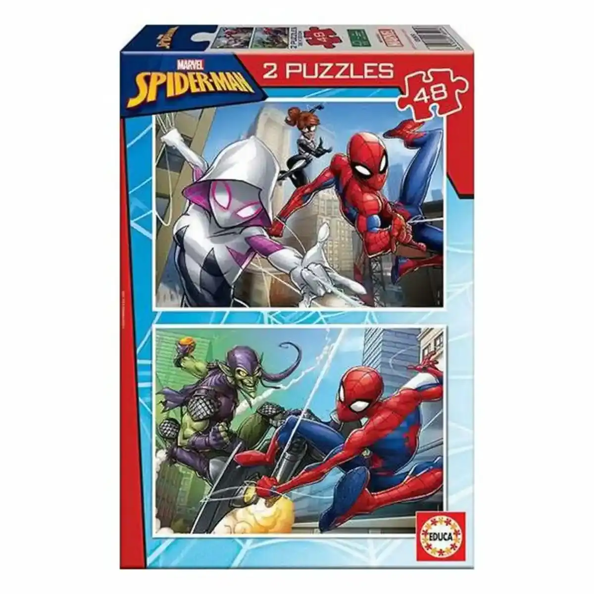 Puzzle spiderman educa hero 2 x 48 pcs _1407. Bienvenue chez DIAYTAR COTE D'IVOIRE - Où Chaque Objet a sa Propre Histoire. Découvrez notre sélection soigneusement choisie et choisissez des produits qui racontent le patrimoine sénégalais.