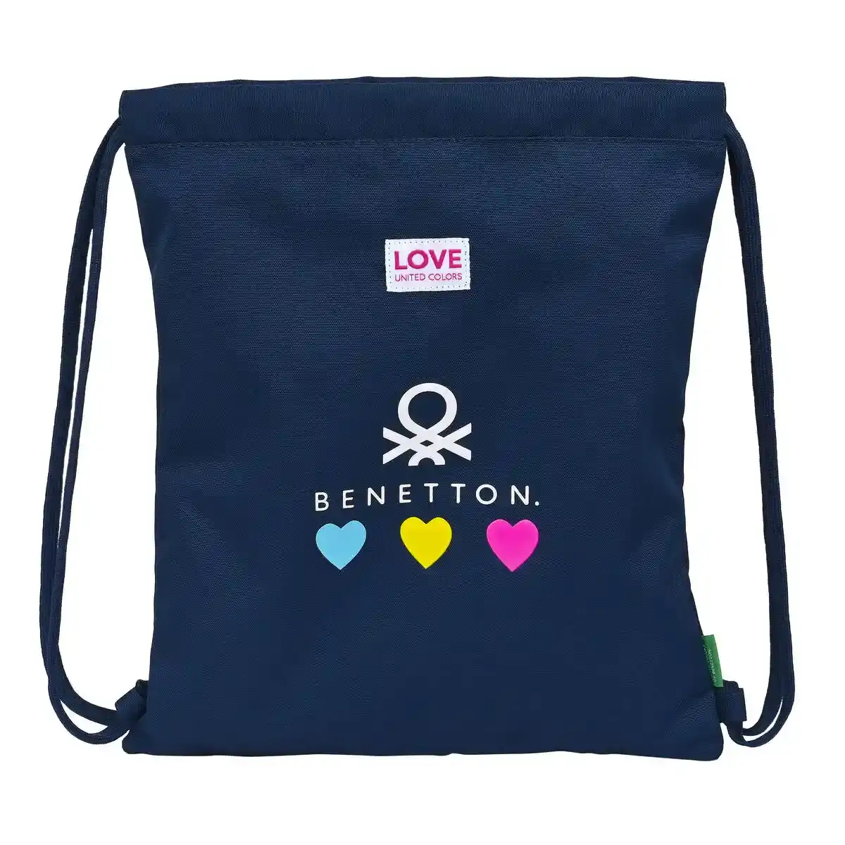 Sac à Dos à Cordes Benetton Love Bleu Marine (35 x 40 x 1 cm). SUPERDISCOUNT FRANCE