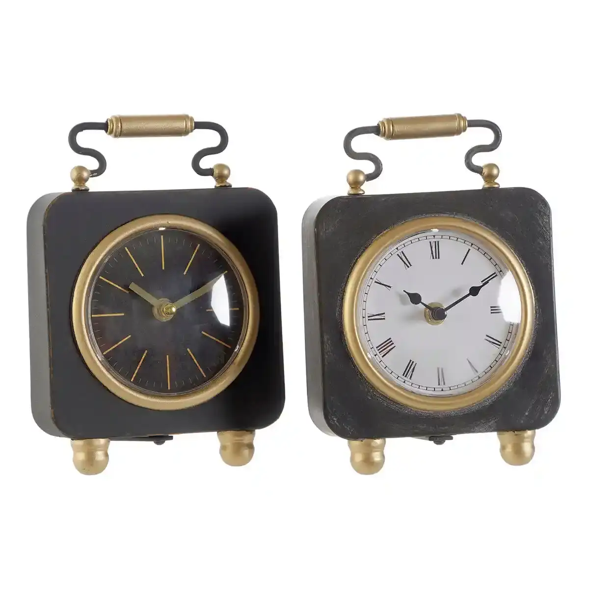 Horloge de table dkd home decor 14 5 x 5 x 21 cm argent noir metal pvc 2 unites _7107. DIAYTAR COTE D'IVOIRE - Où Choisir est un Acte d'Amour pour le Côte d'Ivoire. Explorez notre boutique en ligne et choisissez des articles qui célèbrent la culture et l'artisanat du pays.