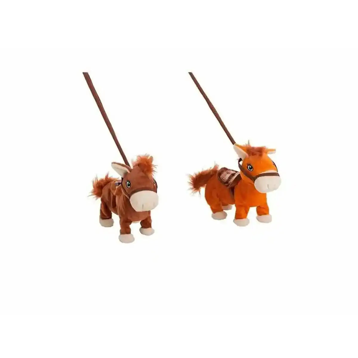 Cheval sonore en peluche animé par le mouvement 26 cm. SUPERDISCOUNT FRANCE