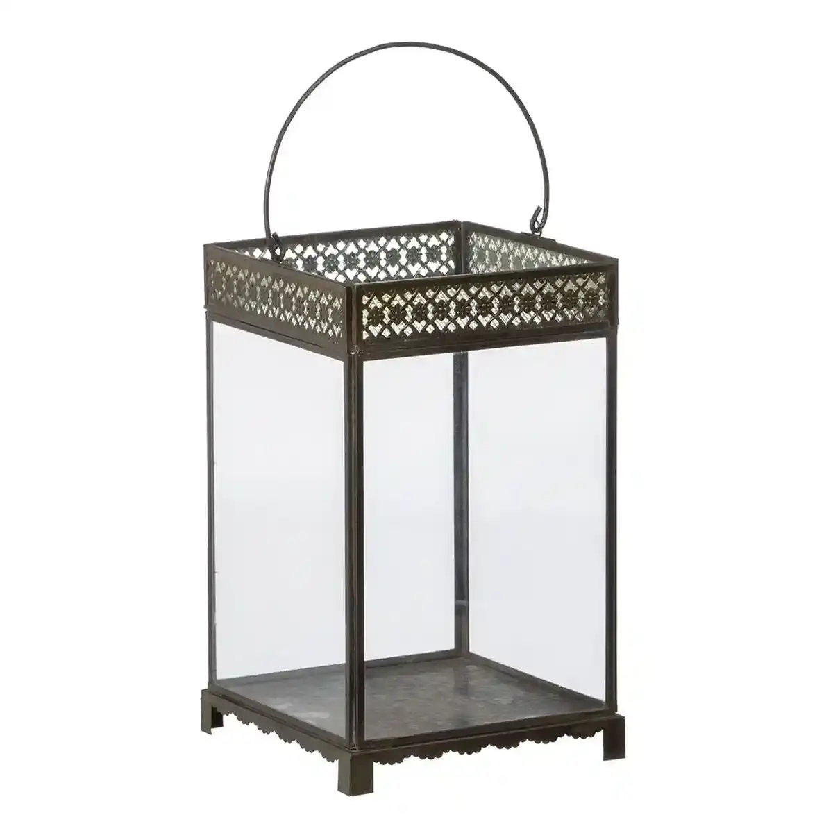 Lanterne bougeoir cristal metal dore 18 x 18 x 29 cm_2625. DIAYTAR COTE D'IVOIRE - Où Chaque Produit est une Promesse de Qualité. Explorez notre boutique en ligne et choisissez des produits qui répondent à vos exigences élevées.