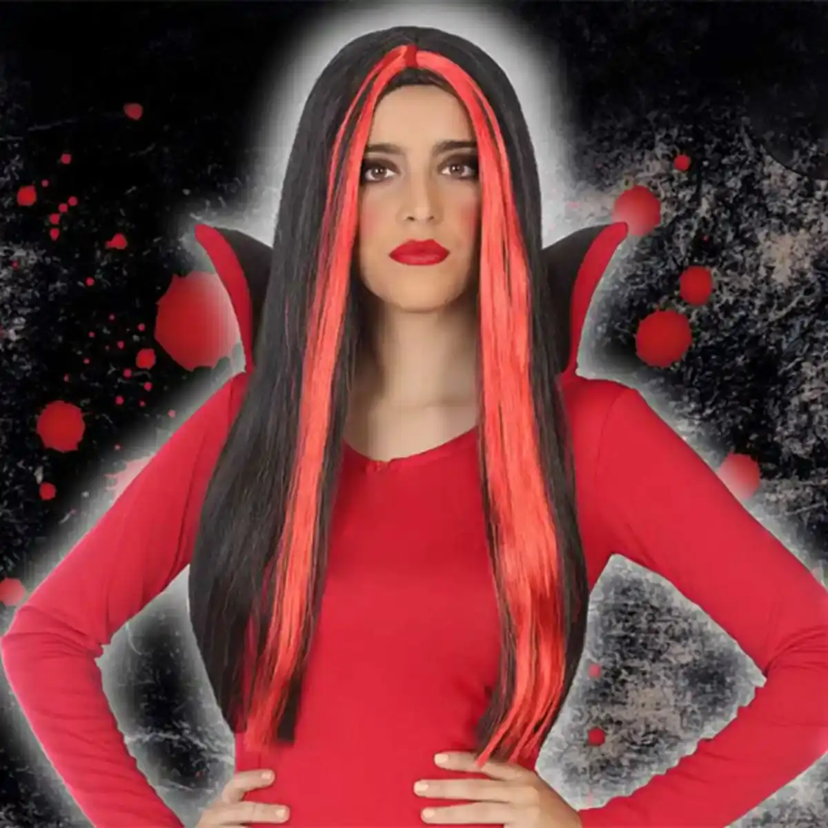 Perruque Halloween Rouge. SUPERDISCOUNT FRANCE