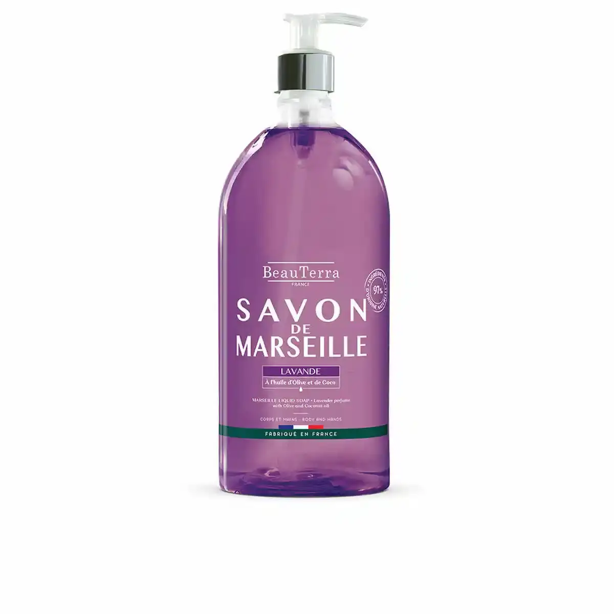 Savon liquide beauterra marseille universel lavande mains 1 l_2035. DIAYTAR COTE D'IVOIRE - Là où Choisir est un Acte d'Amour pour le Côte d'Ivoire. Explorez notre gamme et choisissez des produits qui célèbrent la culture et l'artisanat du pays.
