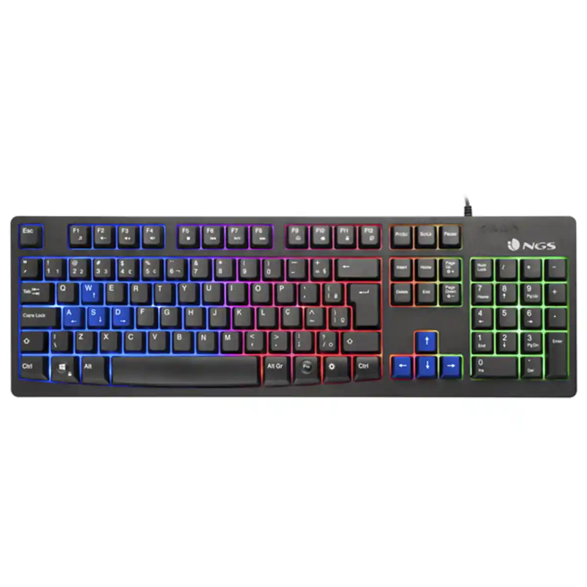 Clavier NGS GKX-300 PLUG&PLAY USB LED Multicolore Noir. SUPERDISCOUNT FRANCE