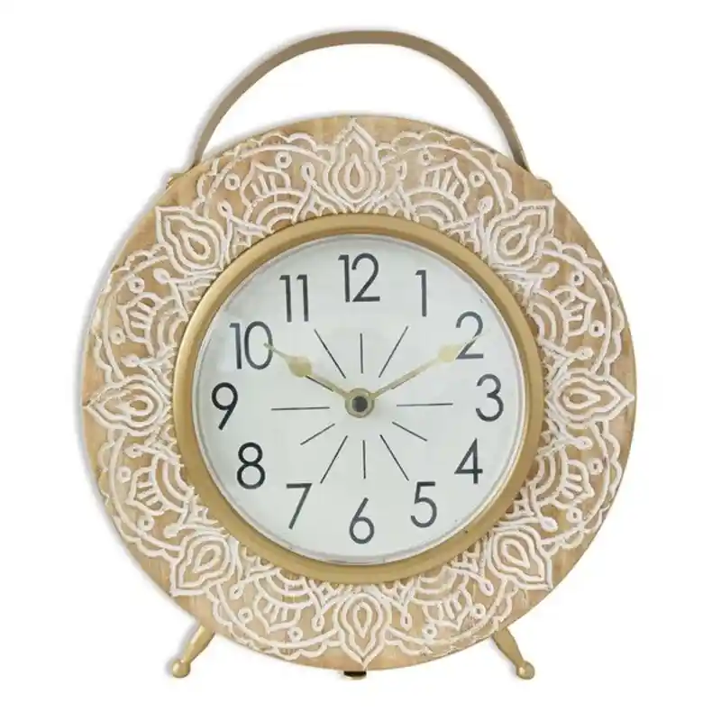 Horloge de table versa mandala bois mdf 8 5 x 25 5 x 29 5 cm_2714. DIAYTAR COTE D'IVOIRE - Votre Source de Découvertes Shopping. Découvrez des trésors dans notre boutique en ligne, allant des articles artisanaux aux innovations modernes.