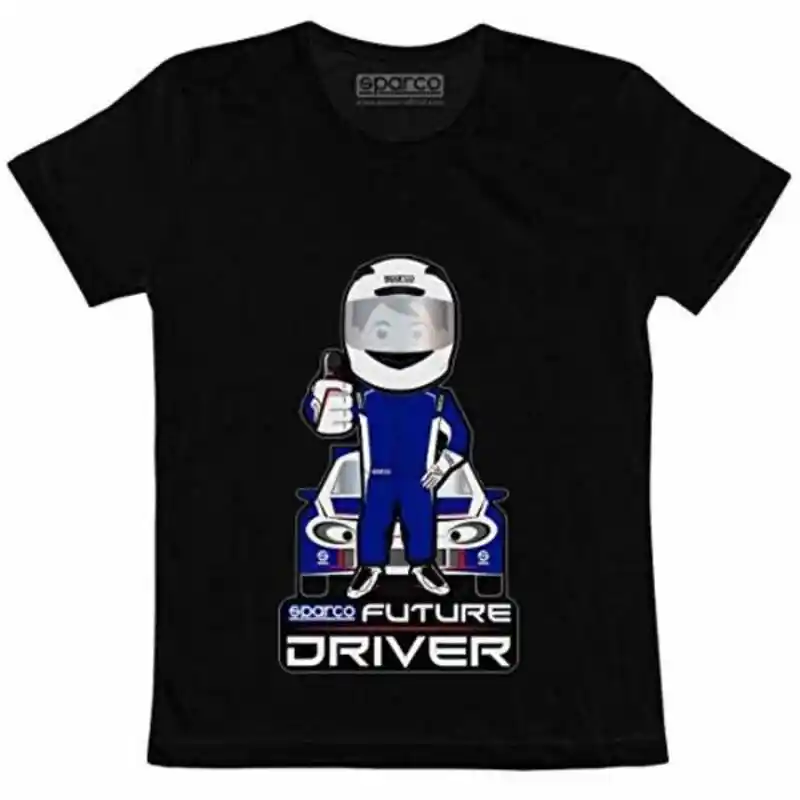 T-Shirt Manches Courtes Sparco FUTURE RACER Noir 3-4 Ans. SUPERDISCOUNT FRANCE