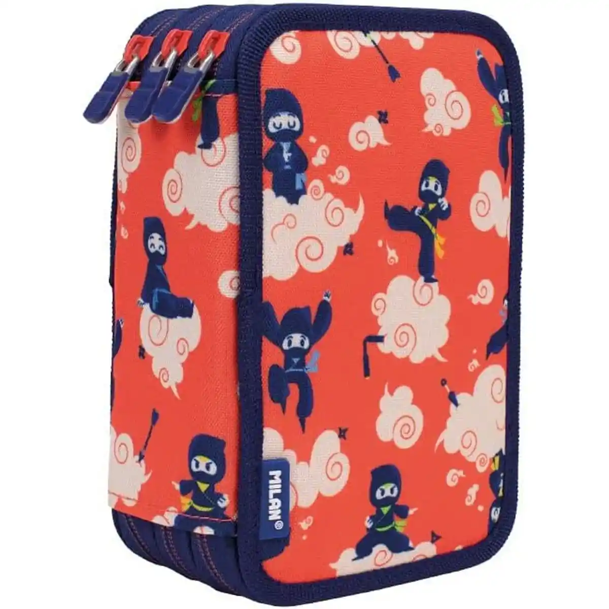 Trousse Triple Milan Ninjutsu Rouge (19,5 x 13 x 7,5 cm). SUPERDISCOUNT FRANCE