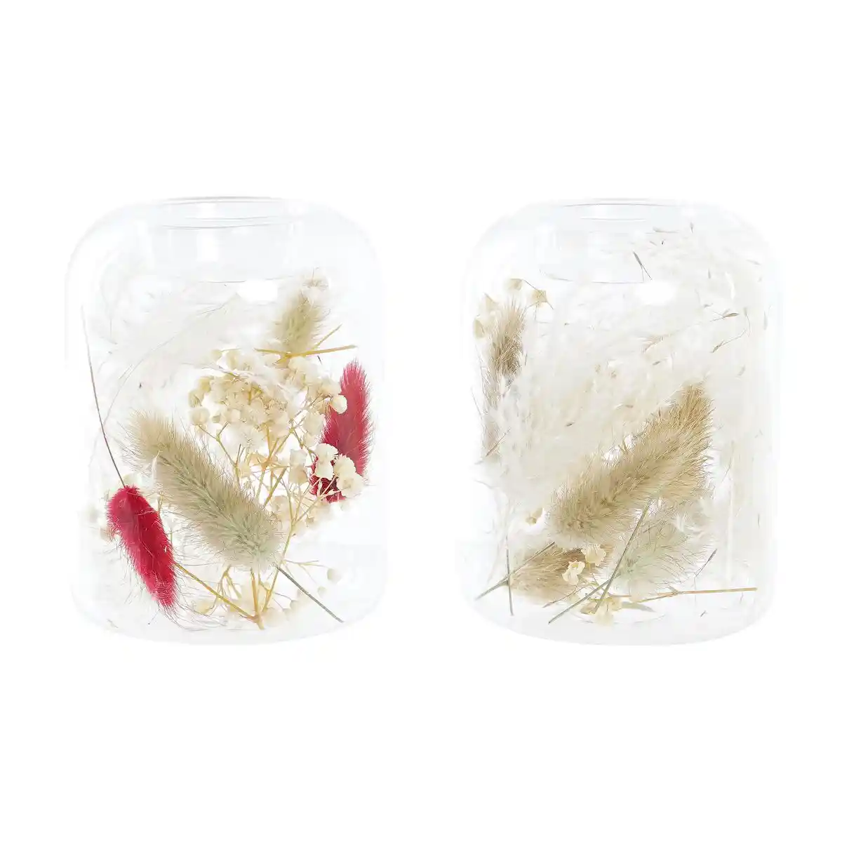 Bougeoir dkd home decor fleur sechee 8 x 8 x 11 cm cristal beige bordeaux 2 unites _1801. DIAYTAR COTE D'IVOIRE - Là où la Qualité est Non Négociable. Parcourez notre boutique en ligne pour découvrir des produits qui incarnent le raffinement et l'excellence du Côte d'Ivoire.