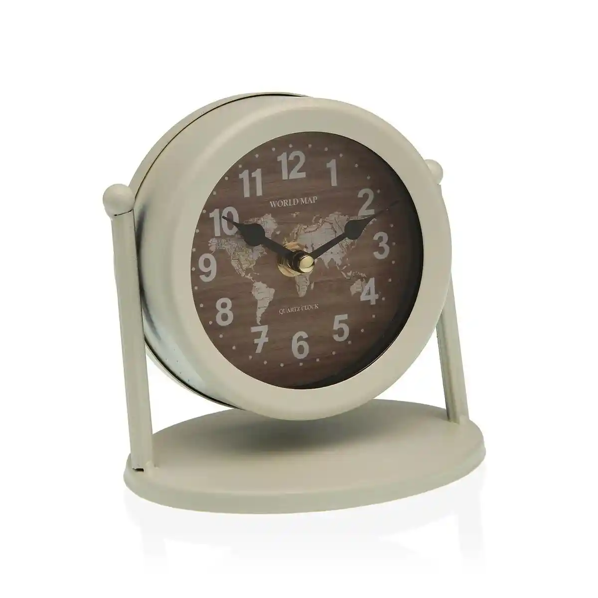 Horloge de table versa carte du monde 11 x 15 x 15 cm metal_7629. DIAYTAR COTE D'IVOIRE - Là où Vos Rêves Prendent Forme. Plongez dans notre catalogue diversifié et trouvez des produits qui enrichiront votre quotidien, du pratique à l'exceptionnel.