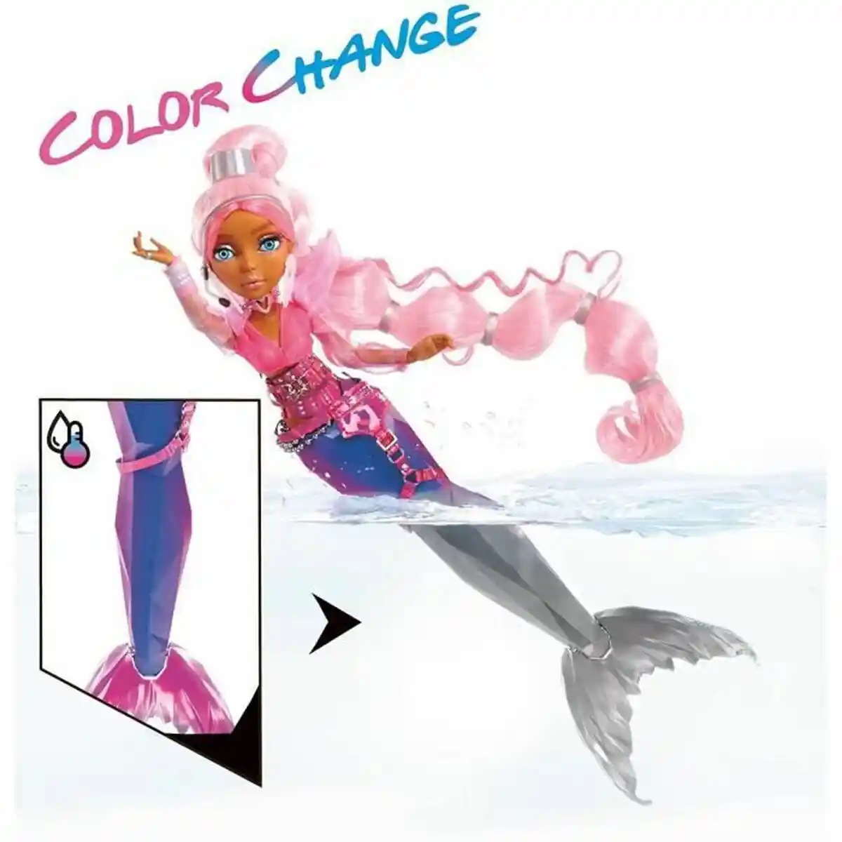 Poupée Mermaze Mermaidz 34 cm Sirène Change de couleur. SUPERDISCOUNT FRANCE