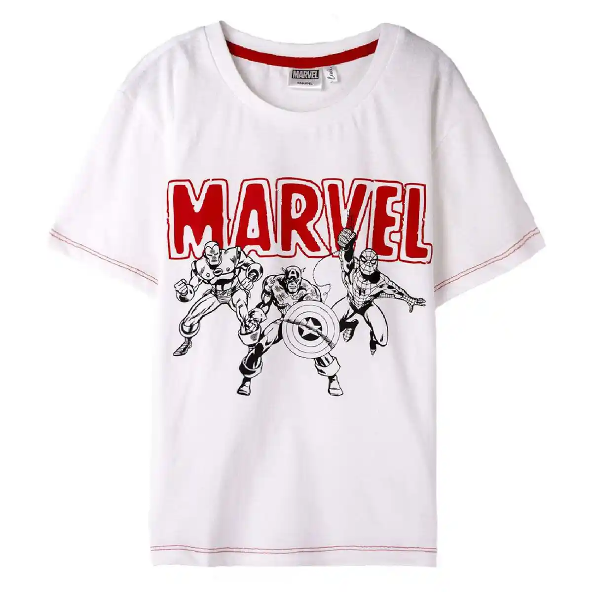 T-shirt manches courtes enfant Marvel Blanc. SUPERDISCOUNT FRANCE