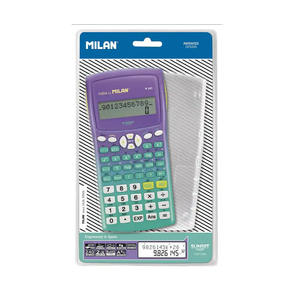 Calculatrice Scientifique Milan m240 Sunset. SUPERDISCOUNT FRANCE