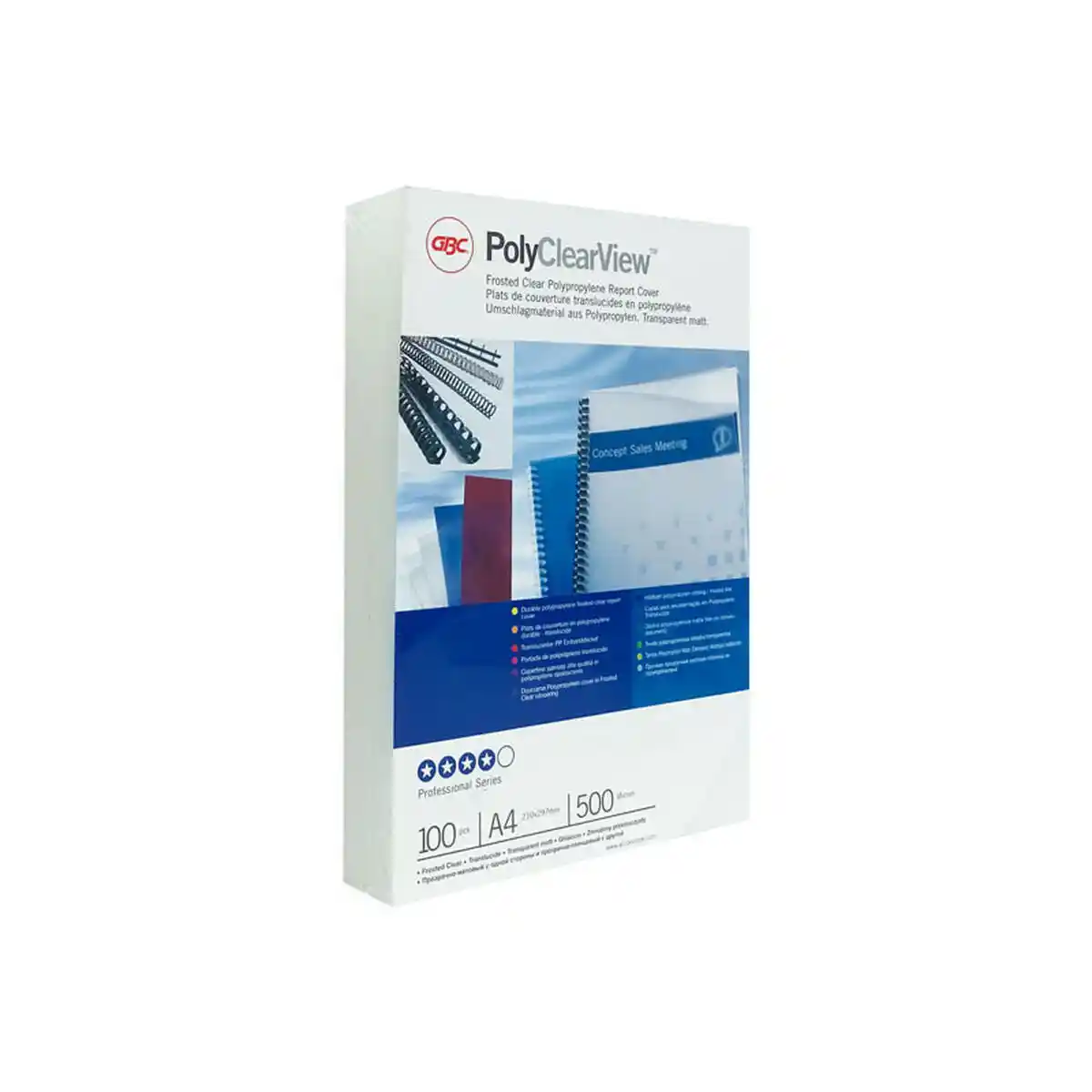 Couvertures de reliure GBC 100 Unités Polypropylène A4 transparent. SUPERDISCOUNT FRANCE