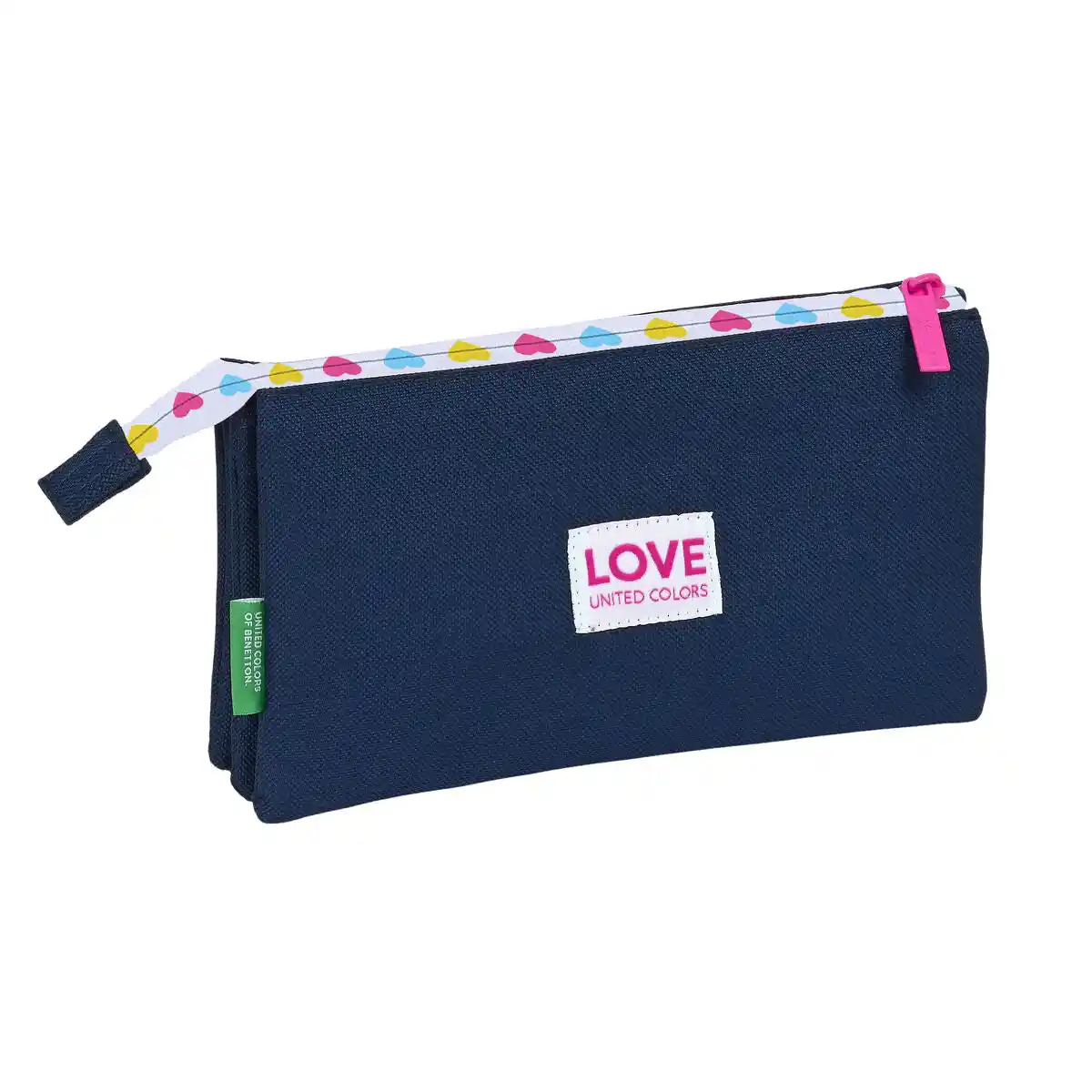 Triple Cabas Benetton Love Bleu Marine (22 x 12 x 3 cm). SUPERDISCOUNT FRANCE