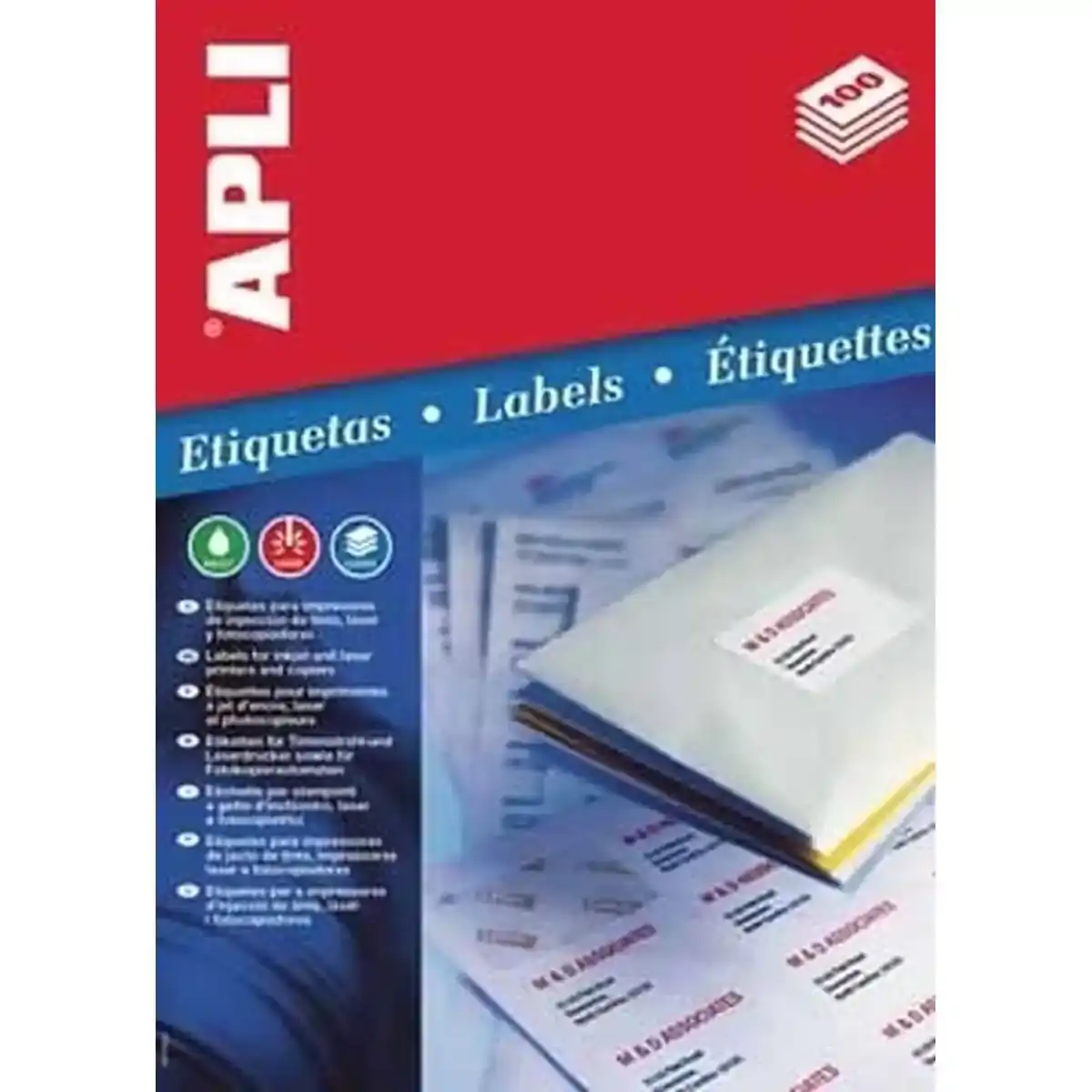 Adhésifs/Étiquettes Apli 581280 105 x 148 mm 100 Feuilles. SUPERDISCOUNT FRANCE