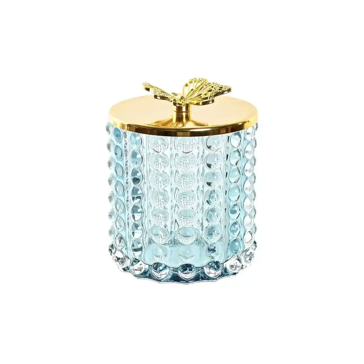 Bougeoir dkd home decor 9 5 x 9 5 x 11 5 cm cristal bleu metal dore_4820. DIAYTAR COTE D'IVOIRE - Votre Destination pour un Shopping Éclairé. Parcourez notre boutique en ligne pour découvrir des produits de qualité qui embelliront votre quotidien.